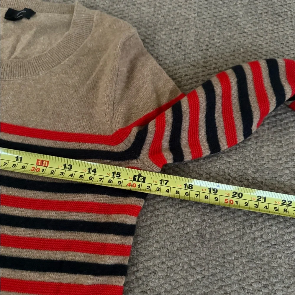 J. Crew Everyday 100% Cashmere Striped Crewneck Sweater Women’s Size XS EUC